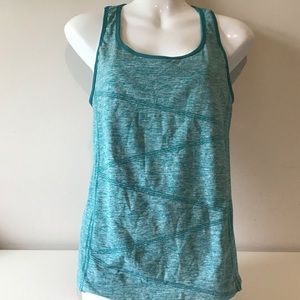 Tank Medium Teal White Racerback Activewear